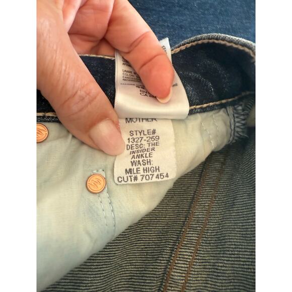 Mother | Insider ankle in "Mile High" dark denim wash jeans | size 24 - Picture 7 of 10